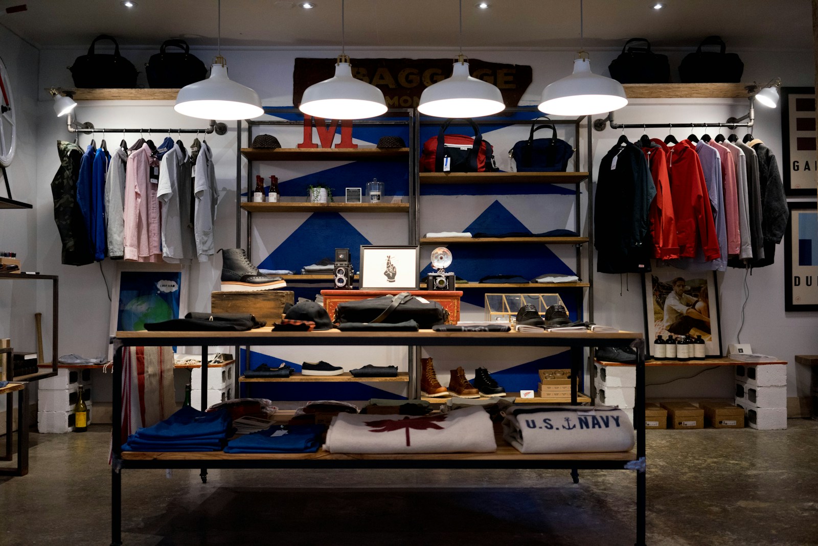 Curated retail shop interior with displayed goods